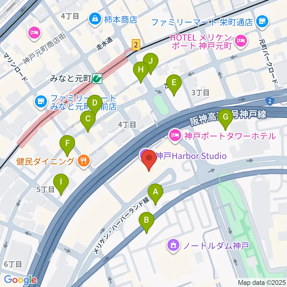 HATOBA MUSIC SCHOOL A&D MUSIC周辺の駐車場・コインパーキング一覧地図