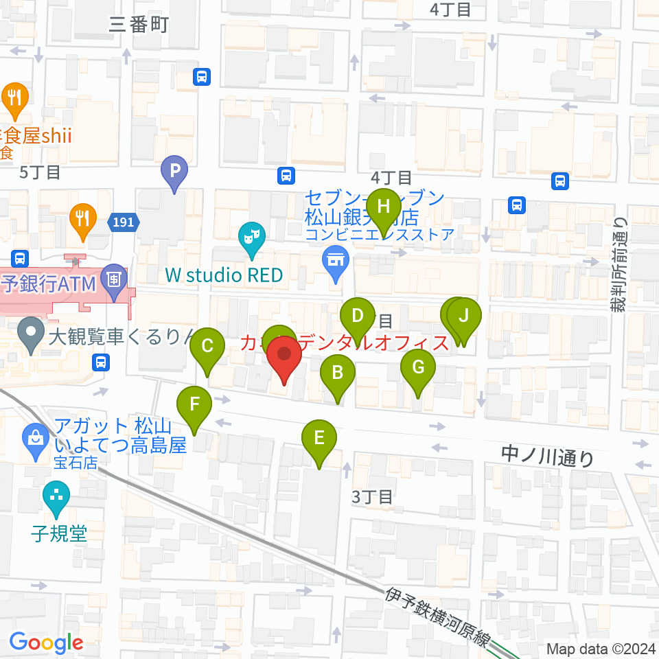 MUSICA周辺の駐車場・コインパーキング一覧地図