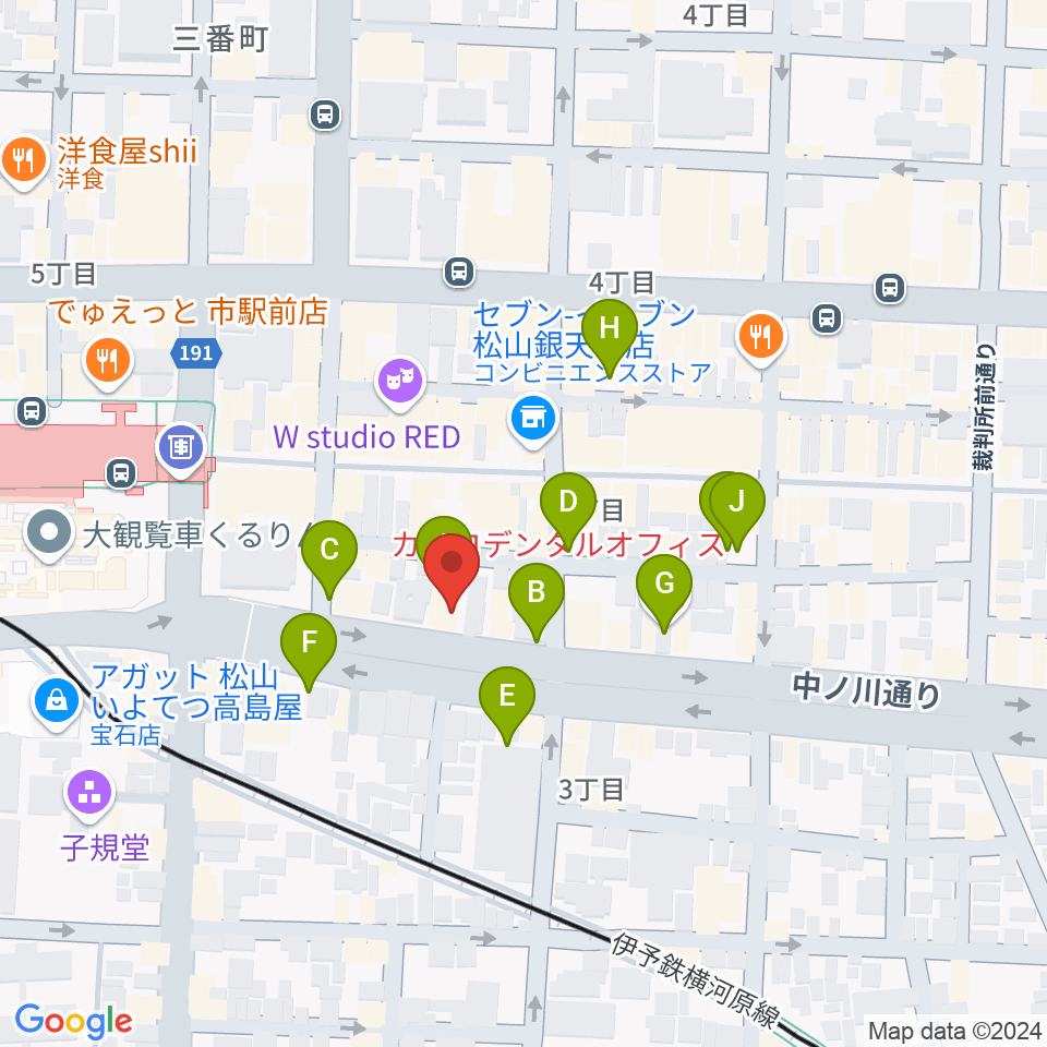 MUSICA周辺の駐車場・コインパーキング一覧地図