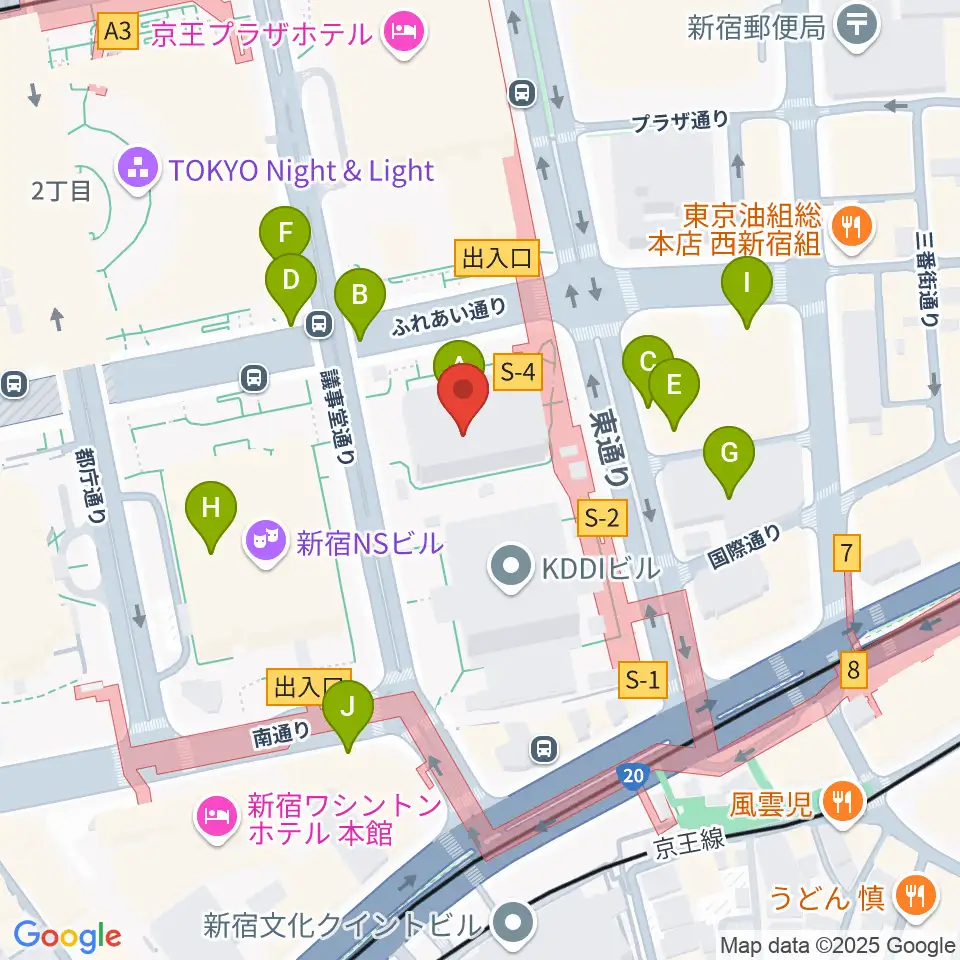 宮地楽器 MUSIC JOY新宿周辺の駐車場・コインパーキング一覧地図