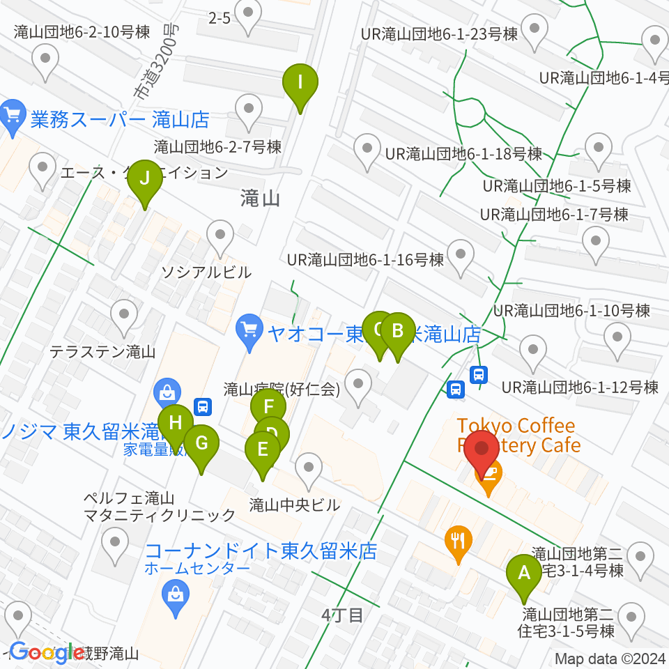 宮地楽器 滝山センター周辺の駐車場・コインパーキング一覧地図