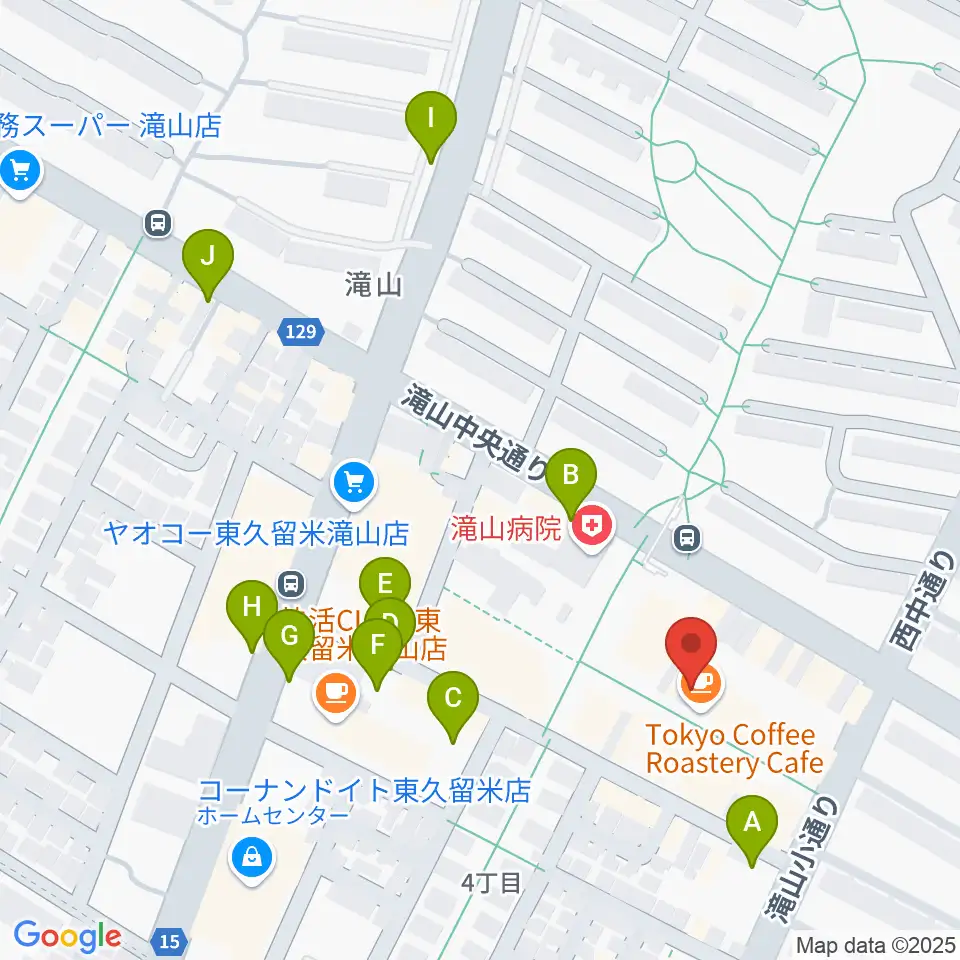 宮地楽器 滝山センター周辺の駐車場・コインパーキング一覧地図