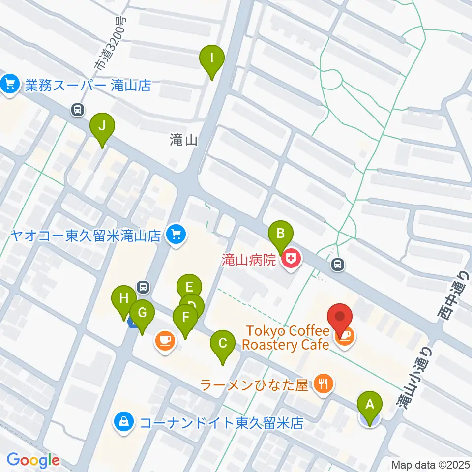 宮地楽器 滝山センター周辺の駐車場・コインパーキング一覧地図