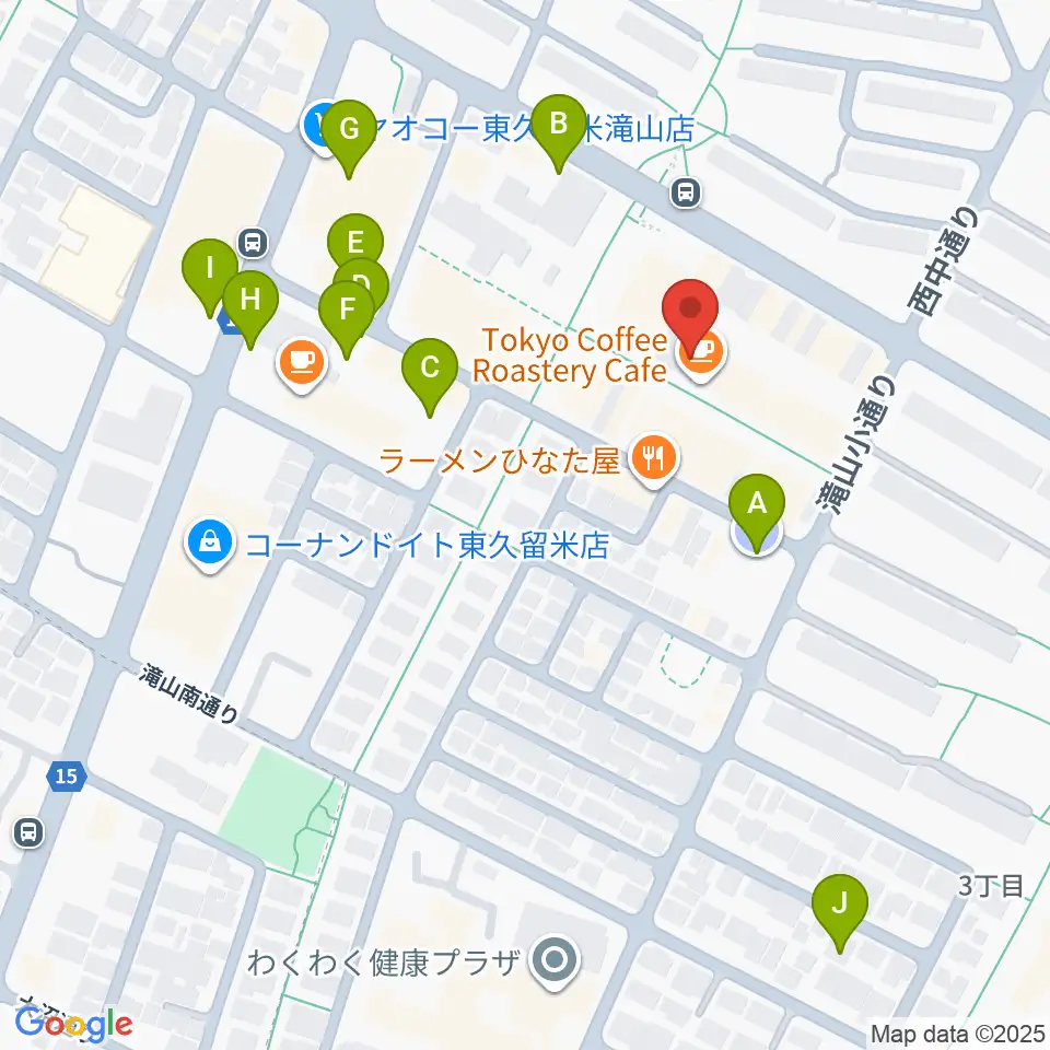 宮地楽器 滝山センター周辺の駐車場・コインパーキング一覧地図