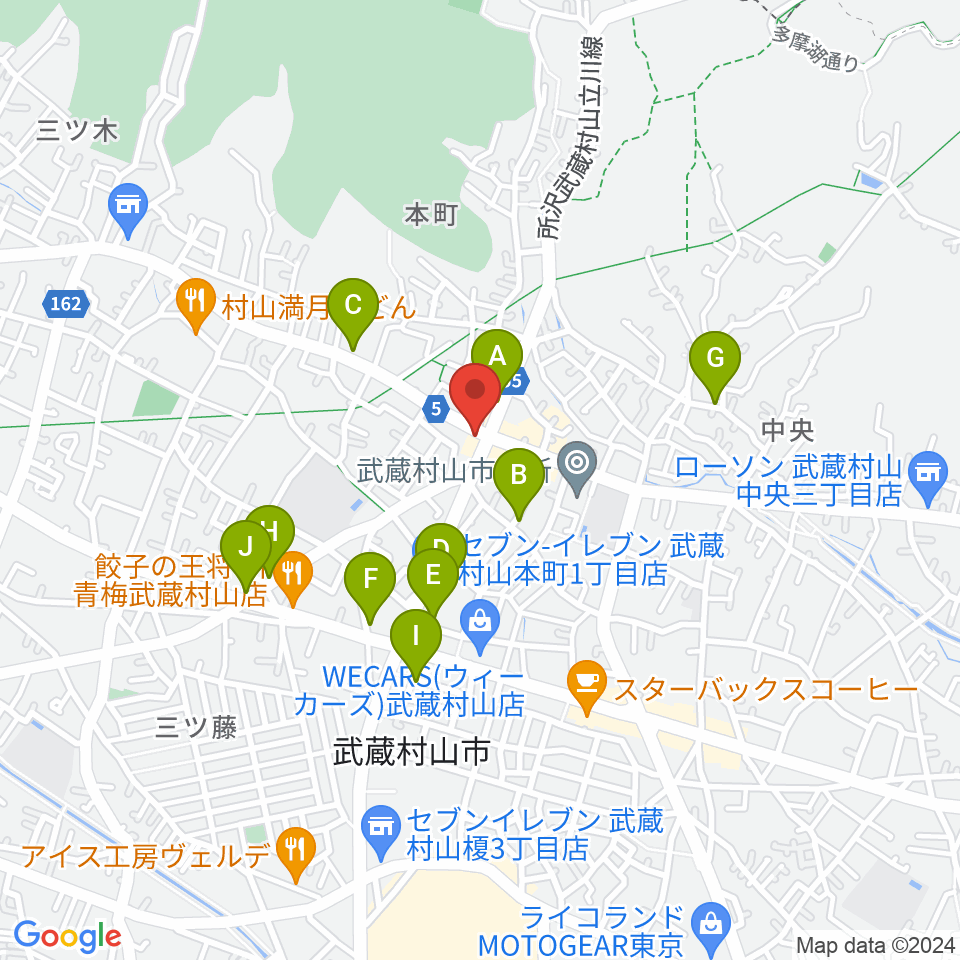 宮地楽器 武蔵村山センター練習室周辺の駐車場・コインパーキング一覧地図