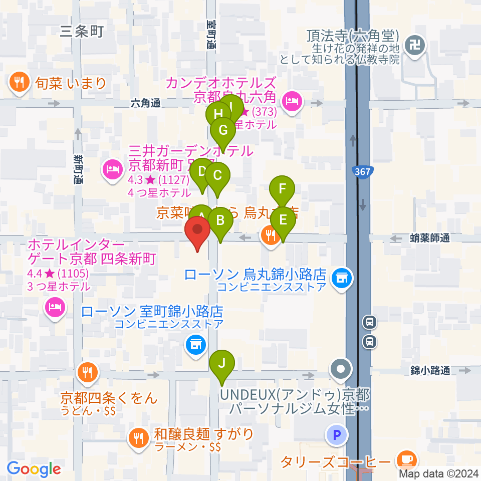 スタジオPoco四条周辺の駐車場・コインパーキング一覧地図