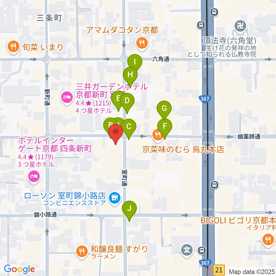スタジオPoco四条周辺の駐車場・コインパーキング一覧地図