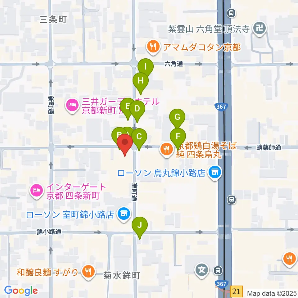 スタジオPoco四条周辺の駐車場・コインパーキング一覧地図