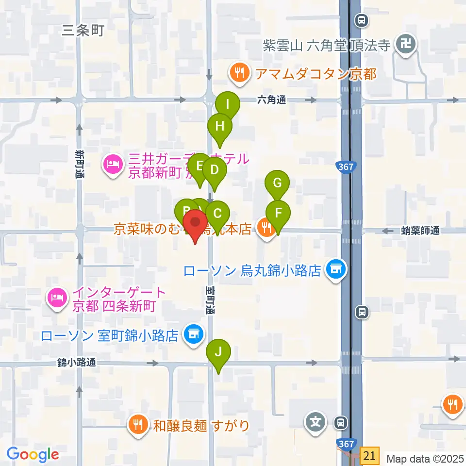 スタジオPoco四条周辺の駐車場・コインパーキング一覧地図