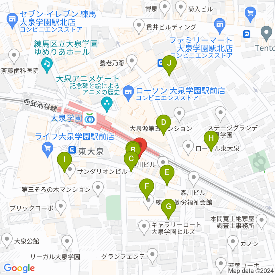 武蔵野楽器セサミクラブ周辺の駐車場・コインパーキング一覧地図