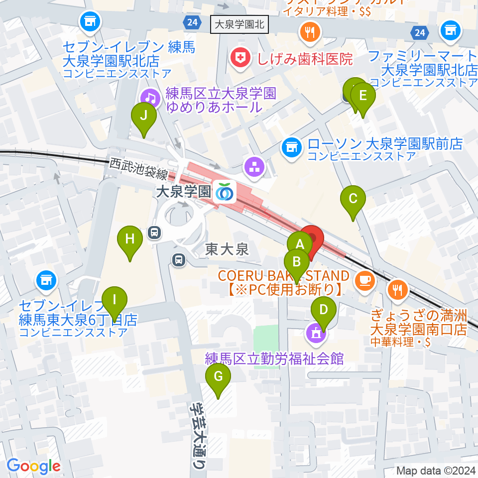 武蔵野楽器セサミクラブ周辺の駐車場・コインパーキング一覧地図