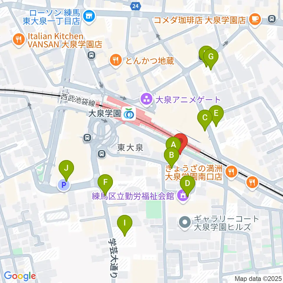 武蔵野楽器セサミクラブ周辺の駐車場・コインパーキング一覧地図
