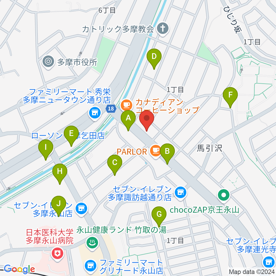 Mスタジオ永山店周辺の駐車場・コインパーキング一覧地図