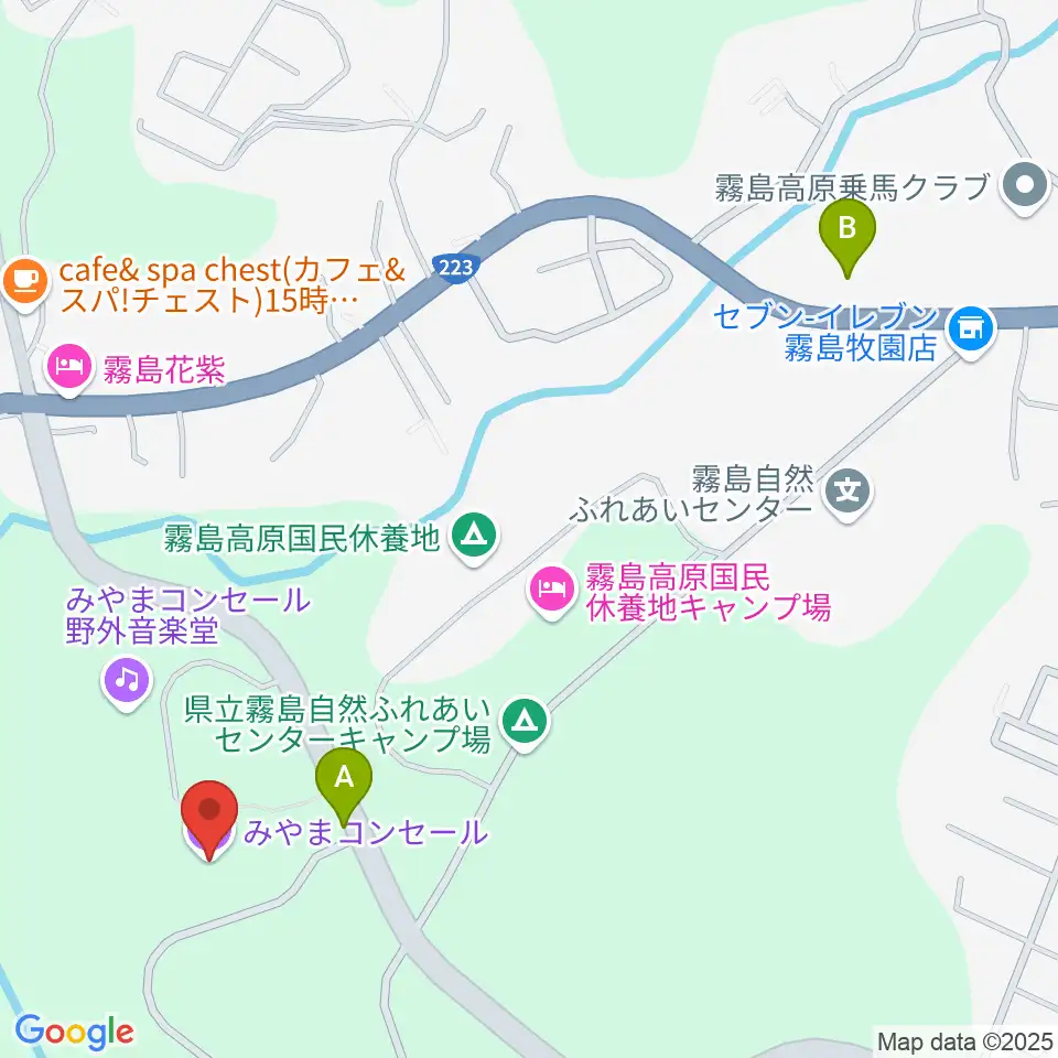 霧島国際音楽ホール みやまコンセール周辺の駐車場・コインパーキング一覧地図