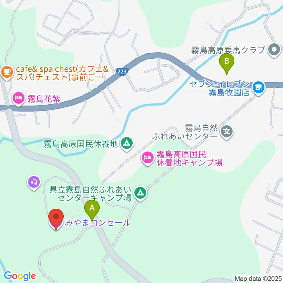 霧島国際音楽ホール みやまコンセール周辺の駐車場・コインパーキング一覧地図