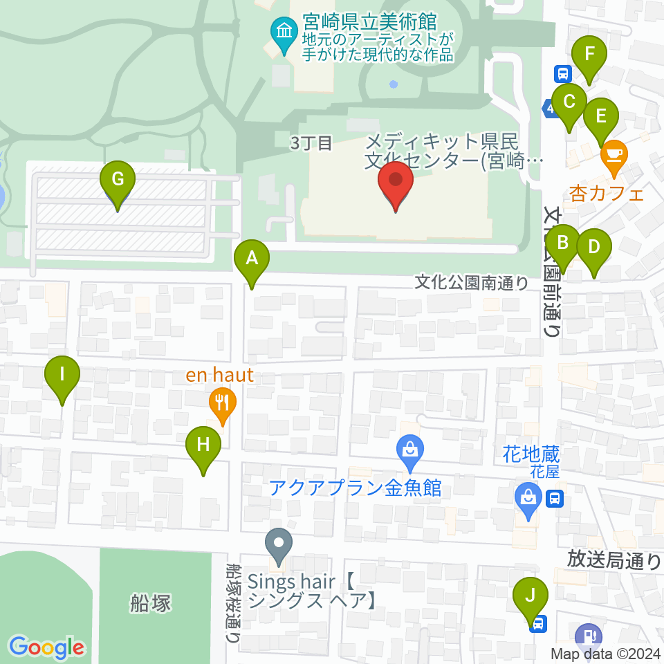 メディキット県民文化センター周辺の駐車場・コインパーキング一覧地図