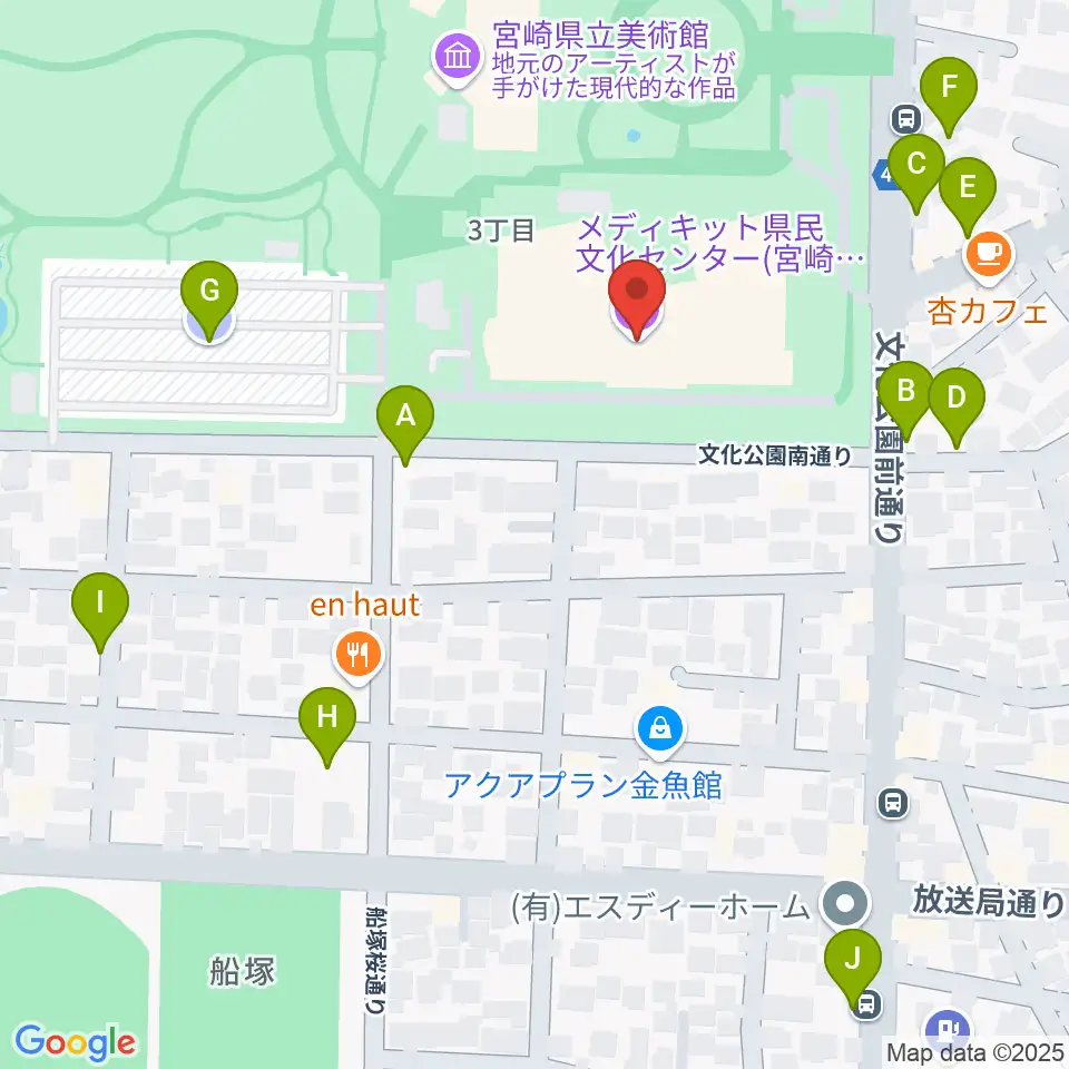 メディキット県民文化センター周辺の駐車場・コインパーキング一覧地図