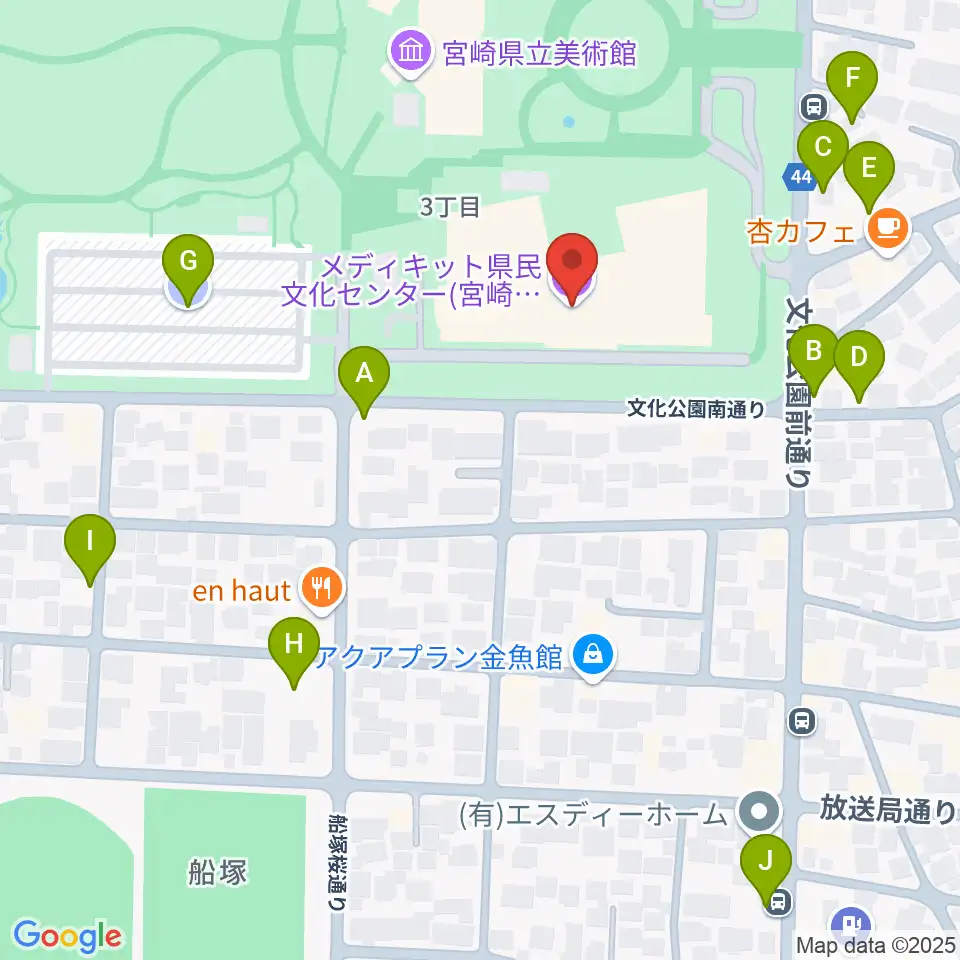メディキット県民文化センター周辺の駐車場・コインパーキング一覧地図