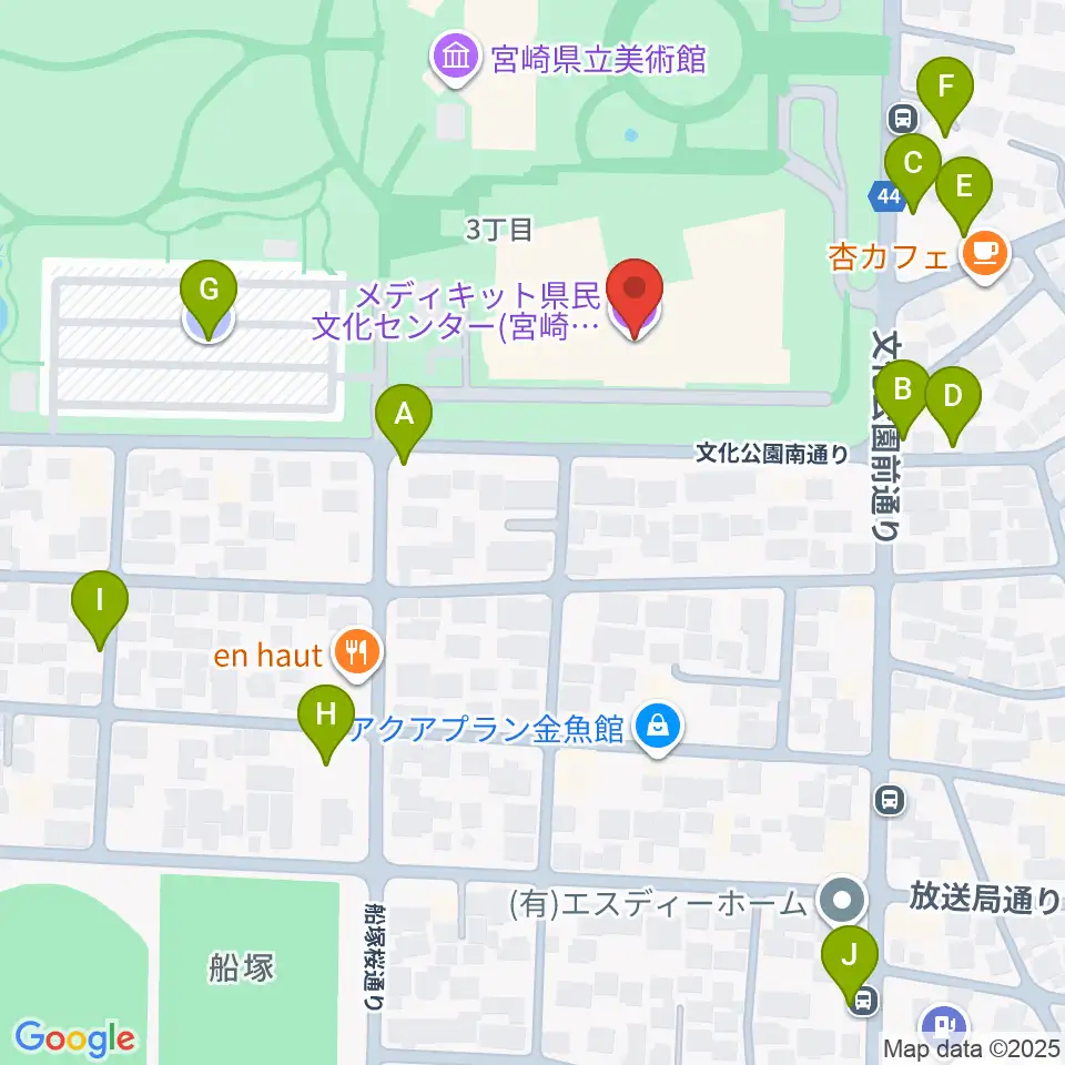 メディキット県民文化センター周辺の駐車場・コインパーキング一覧地図