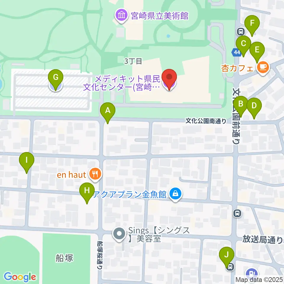 メディキット県民文化センター周辺の駐車場・コインパーキング一覧地図