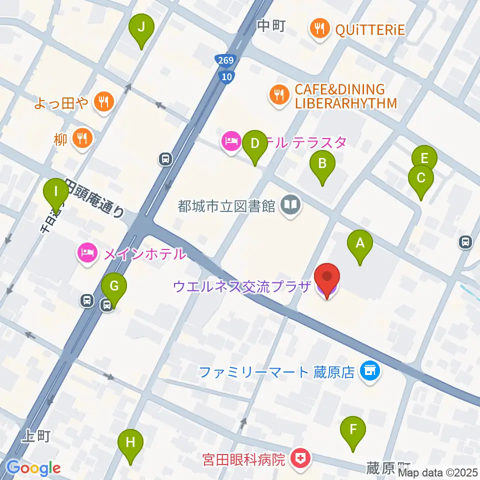 ウエルネス交流プラザ周辺の駐車場・コインパーキング一覧地図