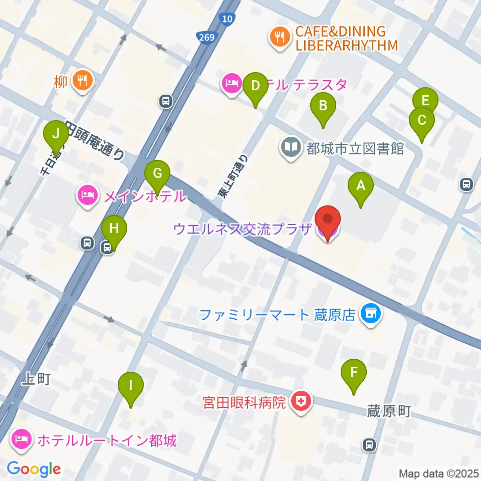 ウエルネス交流プラザ周辺の駐車場・コインパーキング一覧地図