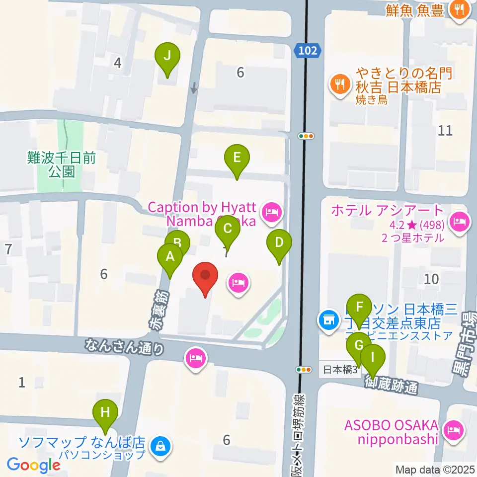 松本楽器M&Gピアノサービスセンター周辺の駐車場・コインパーキング一覧地図