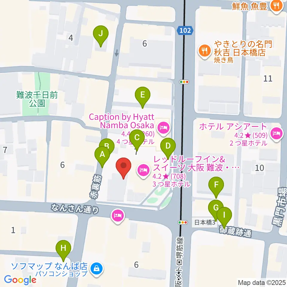 松本楽器M&Gピアノサービスセンター周辺の駐車場・コインパーキング一覧地図