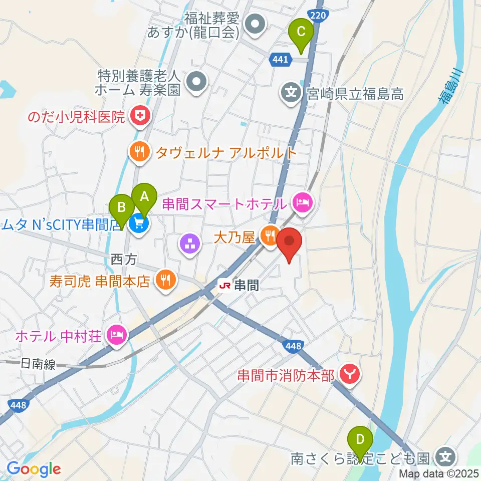 串間市文化会館周辺の駐車場・コインパーキング一覧地図
