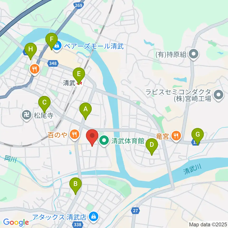 宮崎市清武文化会館周辺の駐車場・コインパーキング一覧地図