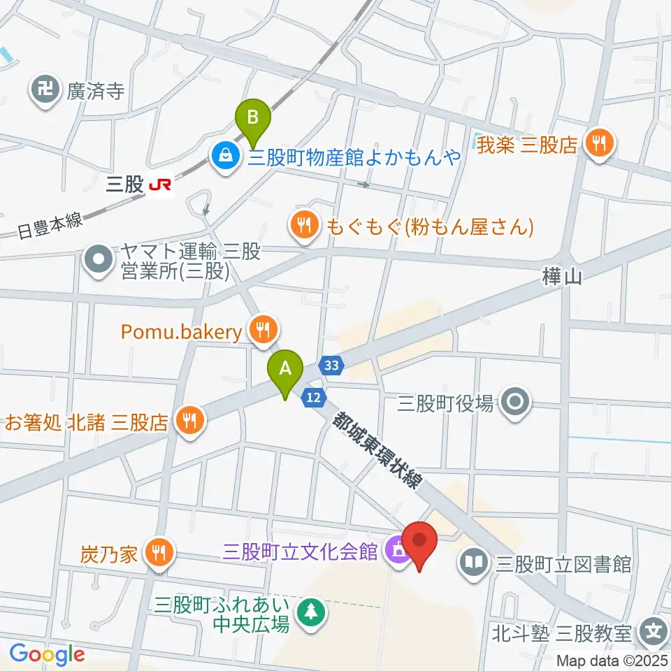 三股町立文化会館周辺の駐車場・コインパーキング一覧地図