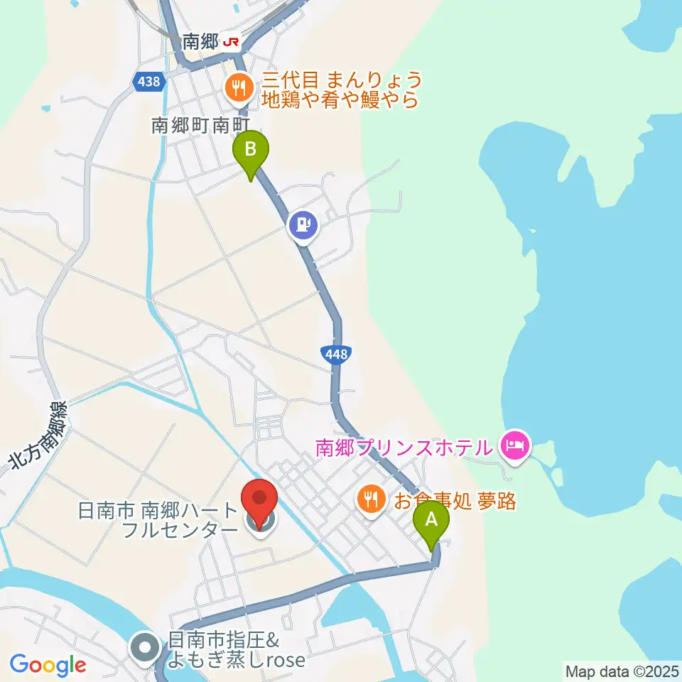 日南市南郷ハートフルセンター周辺の駐車場・コインパーキング一覧地図