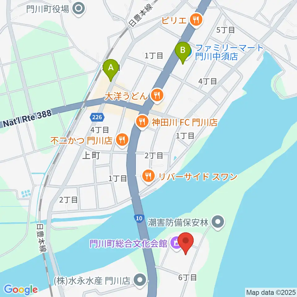 門川町総合文化会館周辺の駐車場・コインパーキング一覧地図