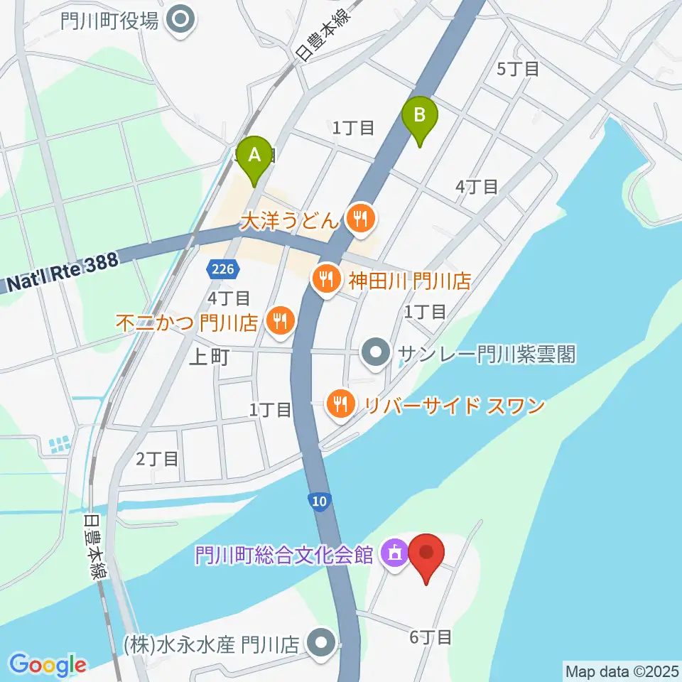 門川町総合文化会館周辺の駐車場・コインパーキング一覧地図