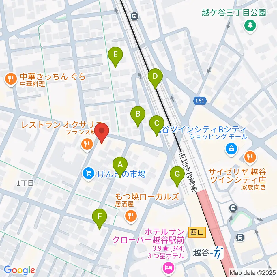 越谷Memphis周辺の駐車場・コインパーキング一覧地図