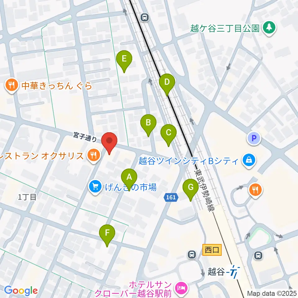 越谷Memphis周辺の駐車場・コインパーキング一覧地図