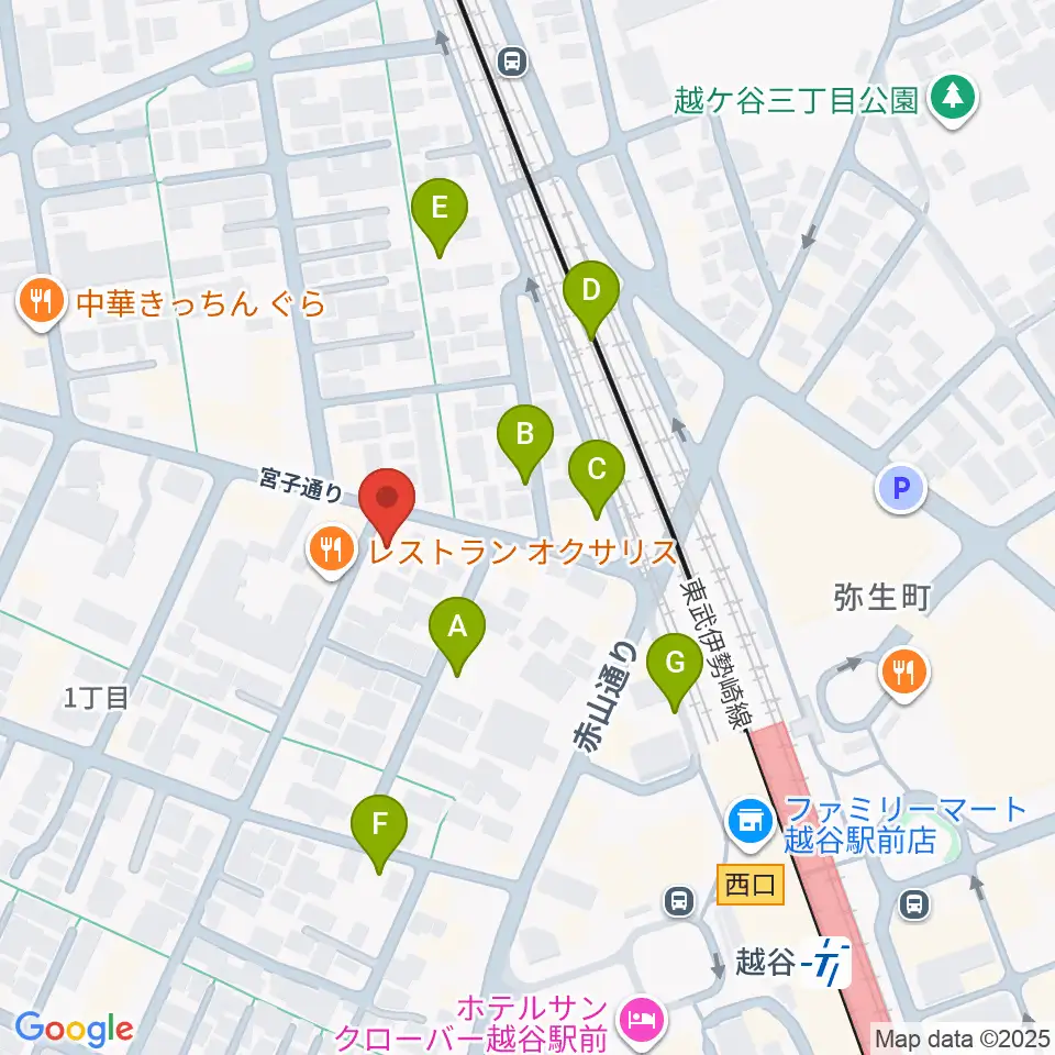 越谷Memphis周辺の駐車場・コインパーキング一覧地図