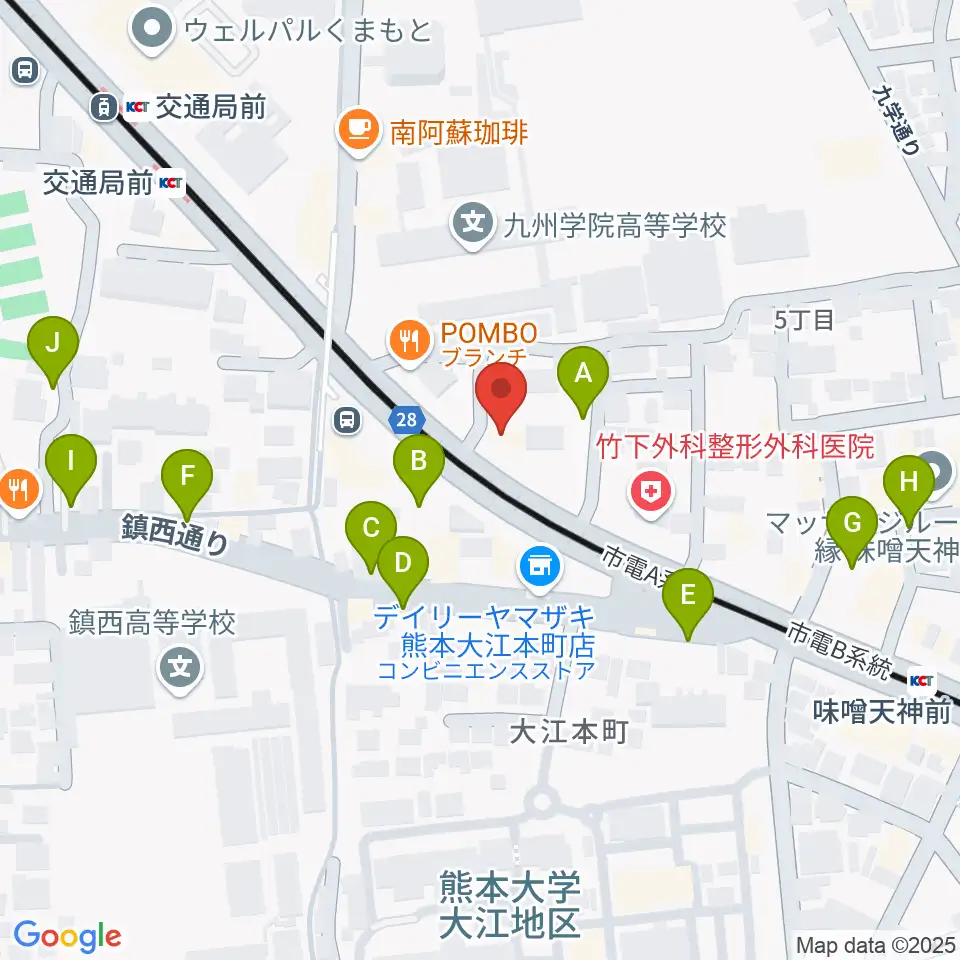 セブンカラーズアーティスト熊本校周辺の駐車場・コインパーキング一覧地図