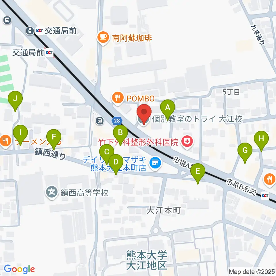 セブンカラーズアーティスト熊本校周辺の駐車場・コインパーキング一覧地図