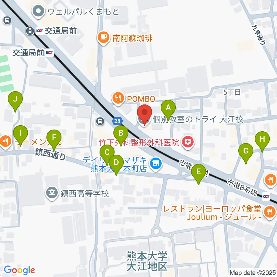 セブンカラーズアーティスト熊本校周辺の駐車場・コインパーキング一覧地図