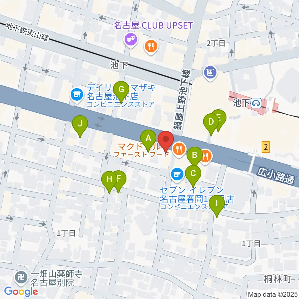 日響楽器 池下店周辺の駐車場・コインパーキング一覧地図