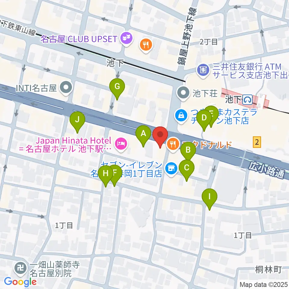 日響楽器 池下店周辺の駐車場・コインパーキング一覧地図