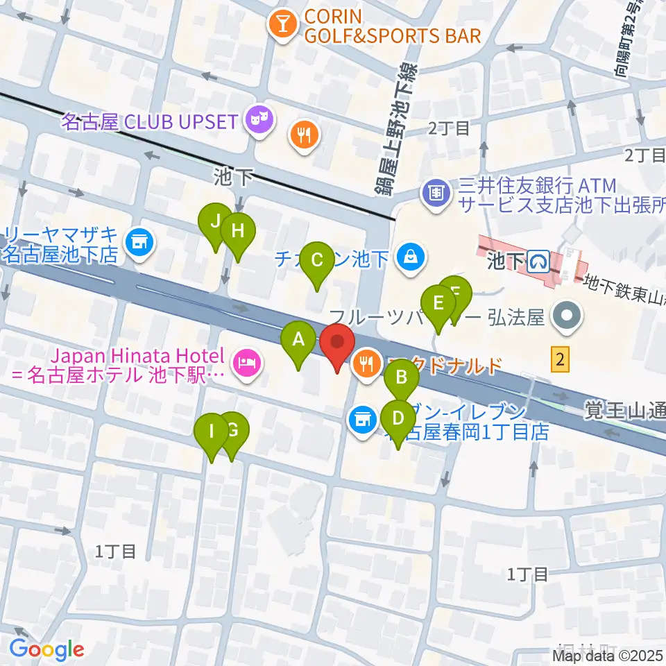 日響楽器 池下店周辺の駐車場・コインパーキング一覧地図