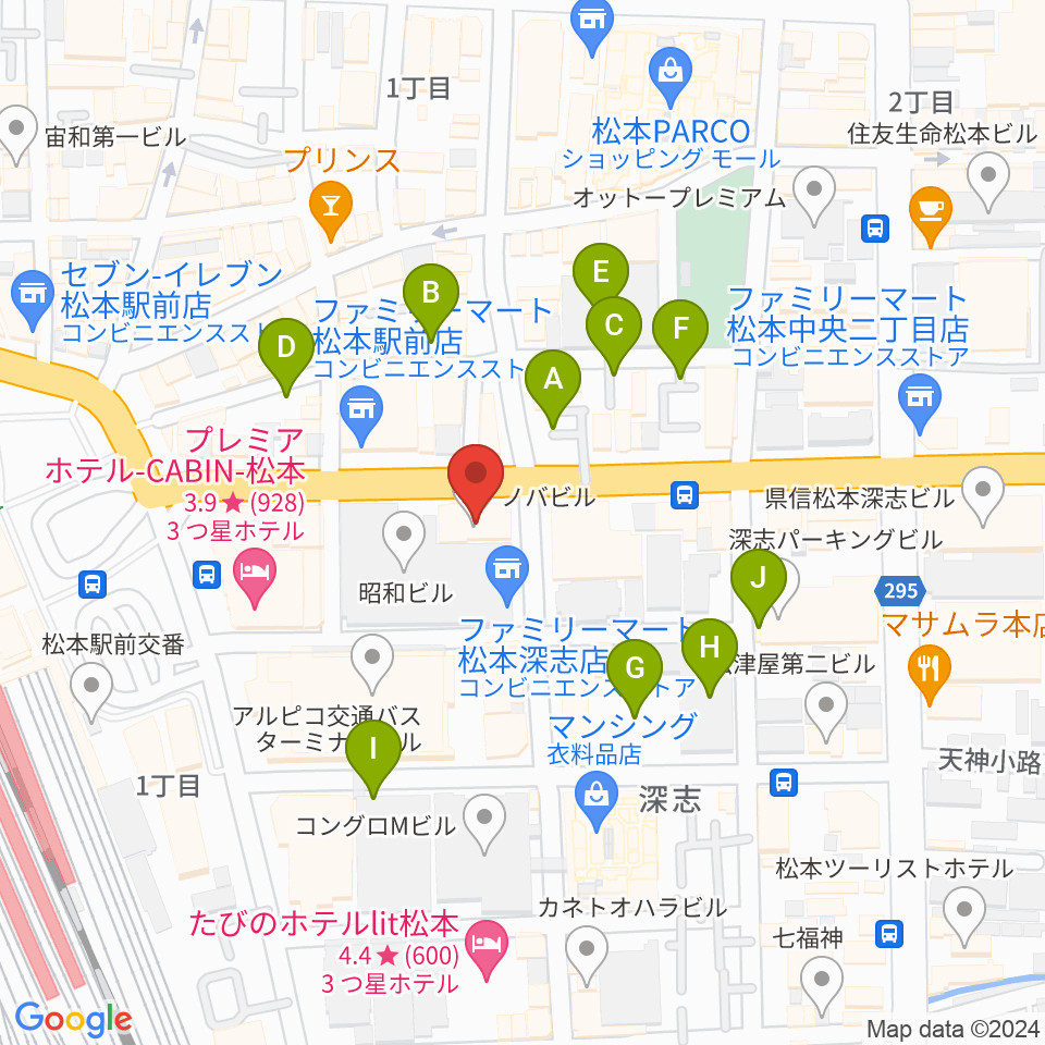桐朋 子供のための音楽教室 松本教室周辺の駐車場・コインパーキング一覧地図
