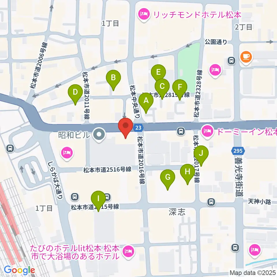 桐朋 子供のための音楽教室 松本教室周辺の駐車場・コインパーキング一覧地図