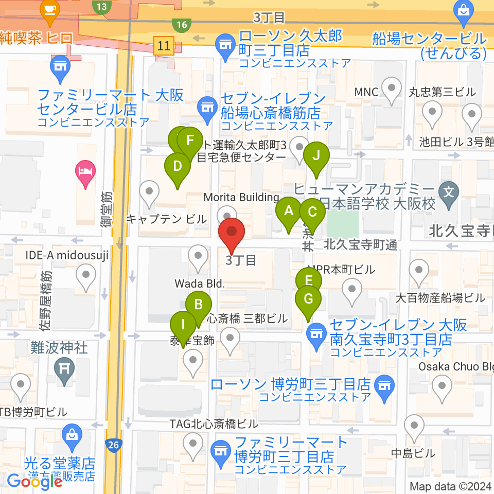 桐朋 子供のための音楽教室 大阪教室周辺の駐車場・コインパーキング一覧地図