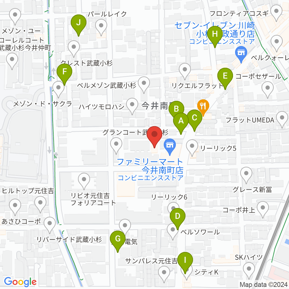 シャコンヌ音楽教室周辺の駐車場・コインパーキング一覧地図