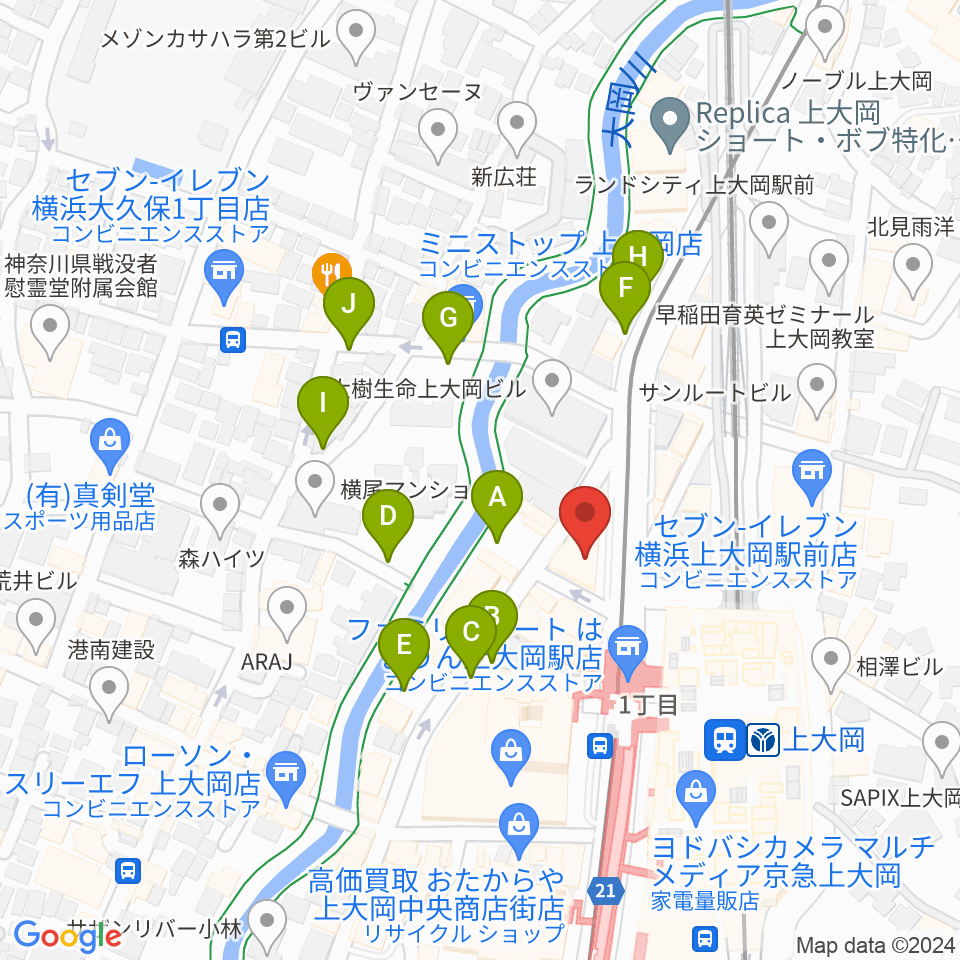 フレンド楽器 ソナーレ上大岡周辺の駐車場・コインパーキング一覧地図
