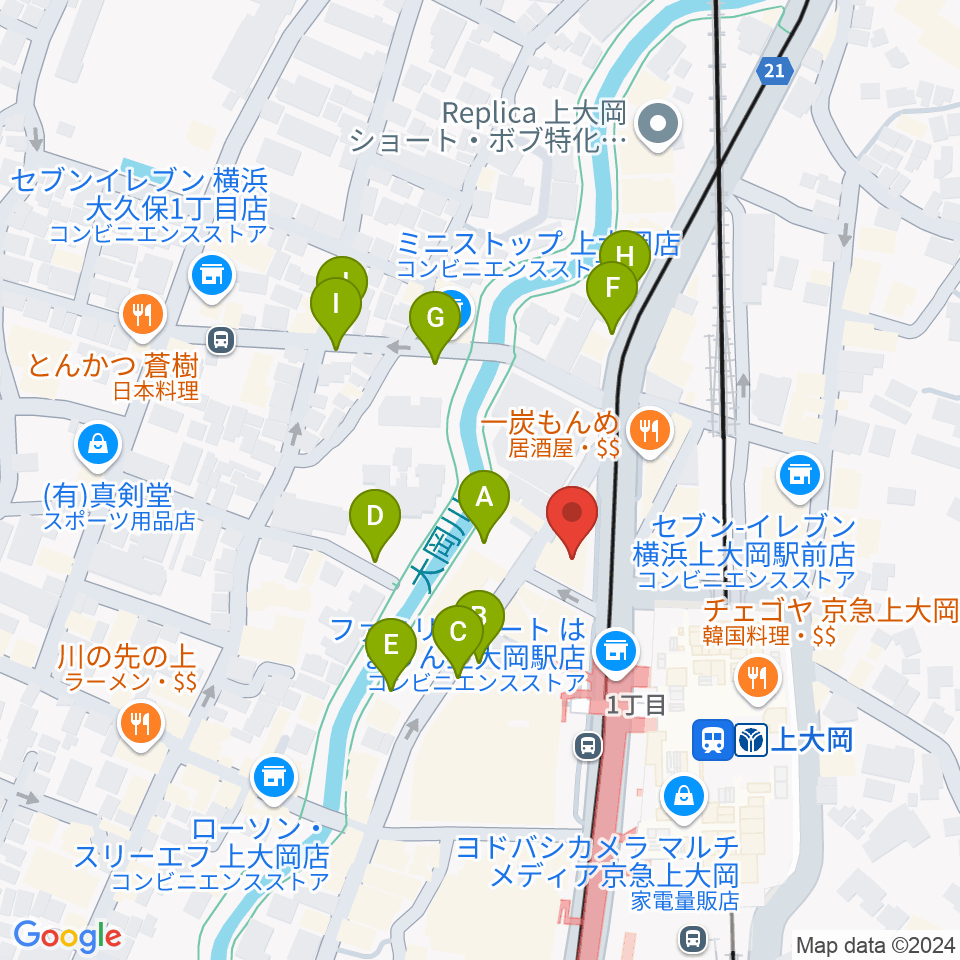 フレンド楽器 ソナーレ上大岡周辺の駐車場・コインパーキング一覧地図