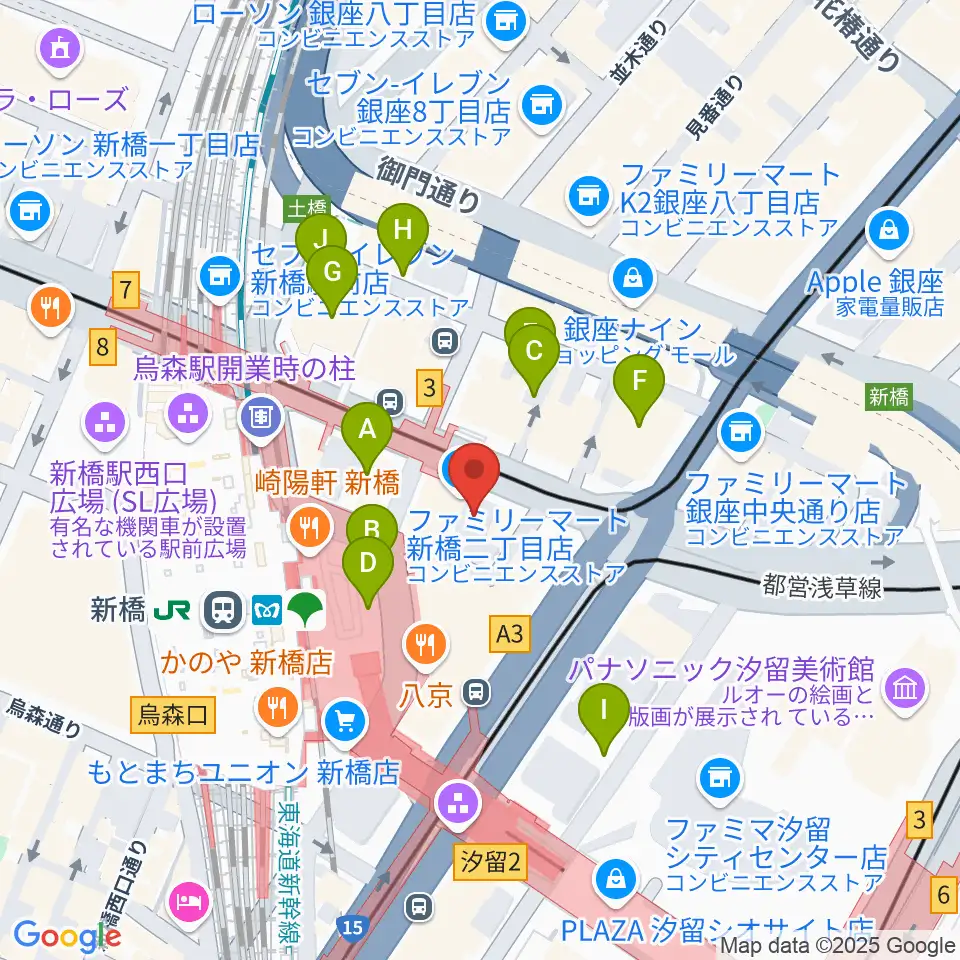 ミュージックアベニュー銀座アネックス周辺の駐車場・コインパーキング一覧地図